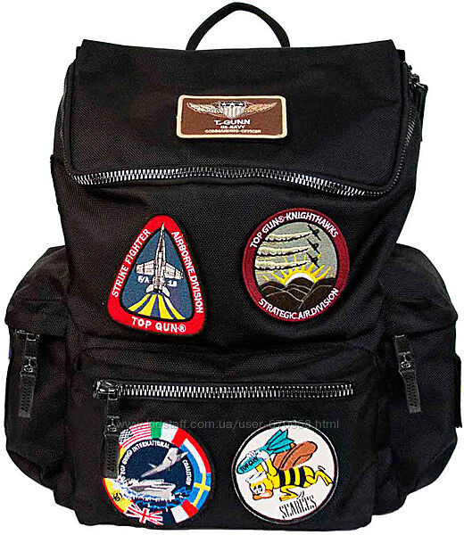 Оригинальный рюкзак Top Gun backpack with patches Black