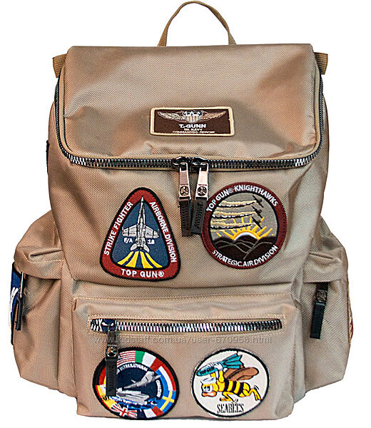 Оригинальный рюкзак Top Gun backpack with patches Khaki