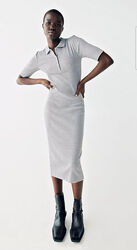 Zara нова колекція плаття міді в рубчик з біркою 