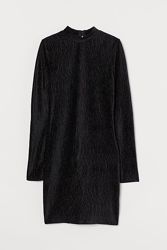Себестоимость Велюровое фактурное платье H&M открытая спина на M
