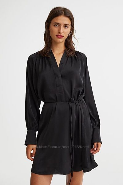 Чорна атласна сукня H&M нова колекція 