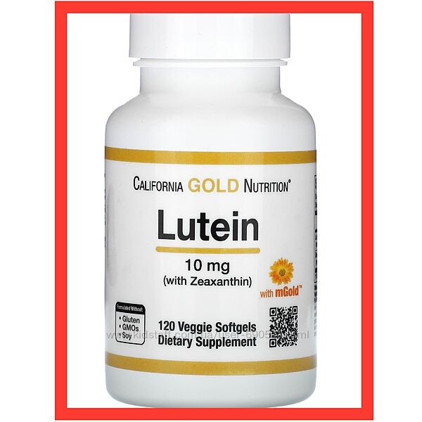 California Gold, лютеїн зеаксантин 10 мг. 120 капсул 