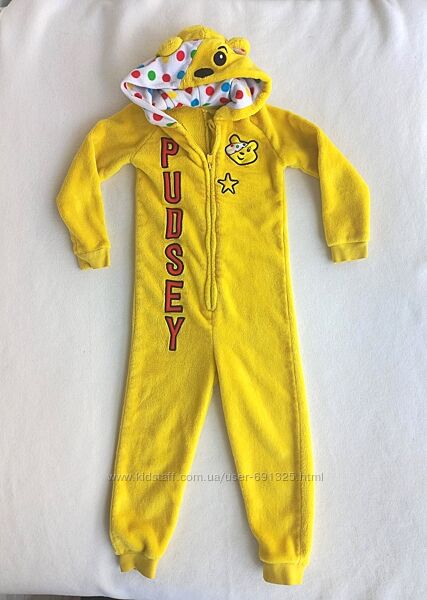 Піжама сліп кігурумі махрова ведмідь, довжина 95 см.