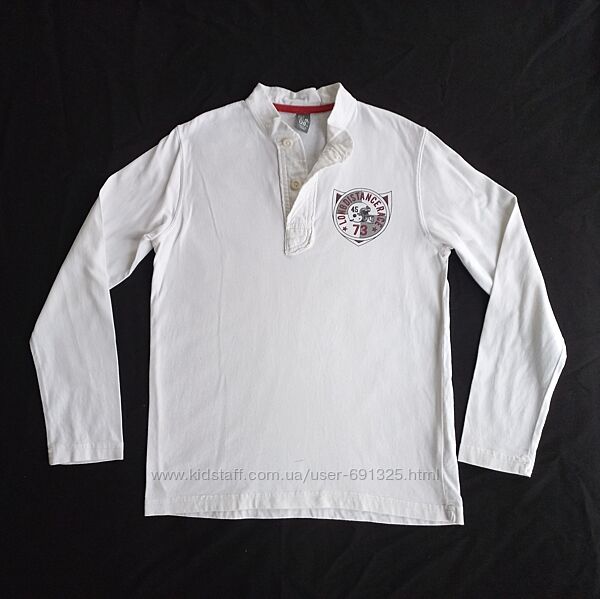 Лонгслів поло білий, довжина 56 см.