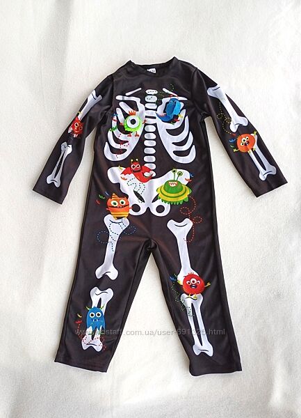 Костюм скелет хеловін, довжина 74 см.