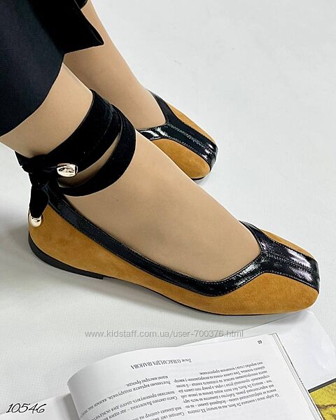 Туфли с лентой, натуральная итальянская замша/лак, кэмел