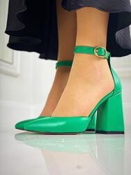 Туфли Kristi, натуральная кожа, зеленые
