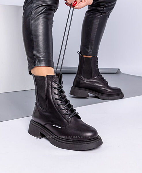 Ботинки Комфорт, натуральная итальянская кожа, черные