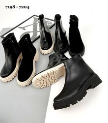 Ботинки Comfort, натуральная кожа/замша/лак, черные, деми/зима