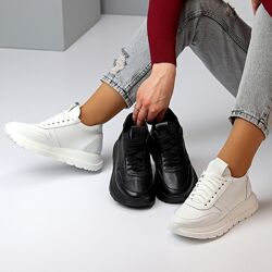 Кроссовки Nike, натуральная кожа, черные/белые