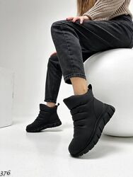 Ботинки - дутики Зима, черные