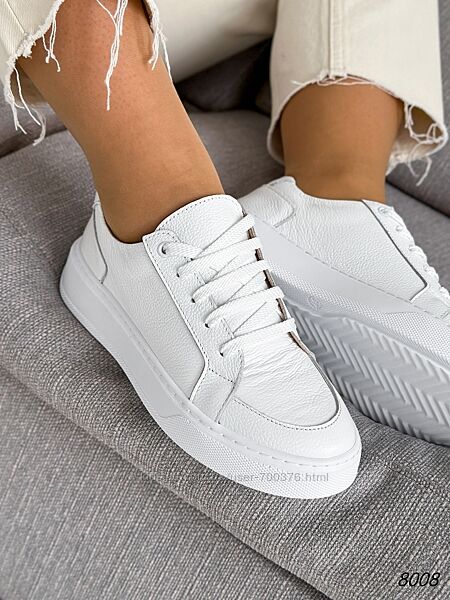 Кроссовки Melania, натуральная кожа, белые