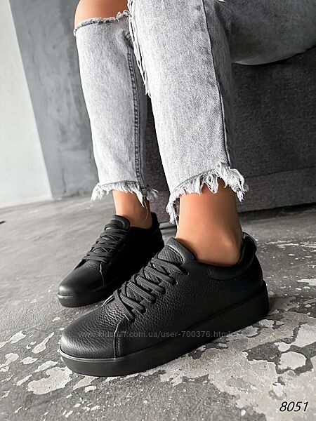 Кеды Alvar, натуральная кожа флотар, черные