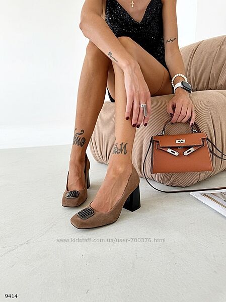 Стильні туфлі, натуральна замша, іріска