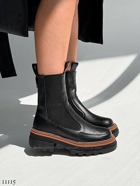 Челсі NA, натуральна шкіра, чорні, демі/зима