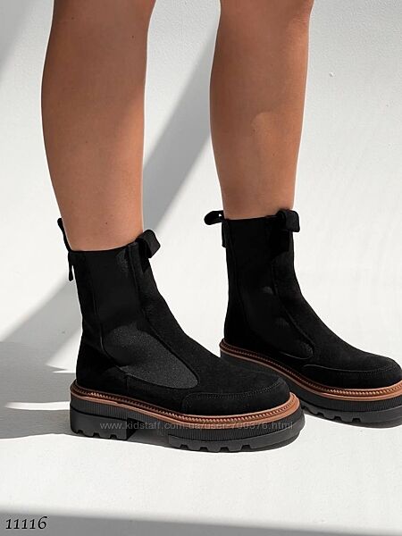 Челсі NA, натуральна замша, чорні, демі/зима