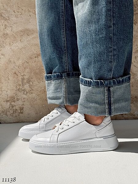 Кеди, натуральна шкіра флотар, білі