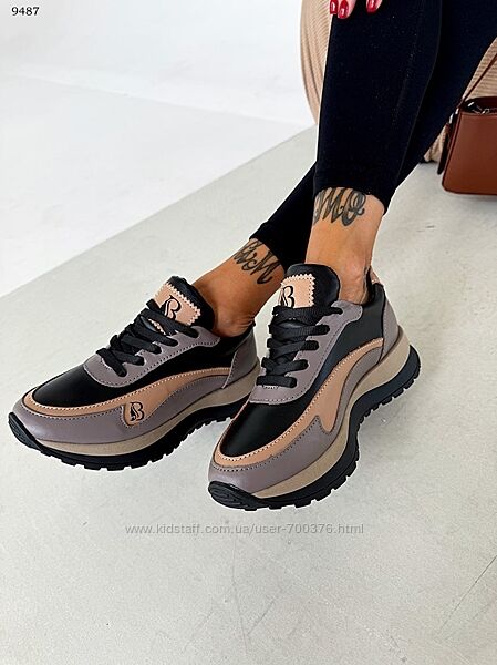 Кросівки, натуральна шкіра, капучино