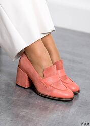 Туфлі, натуральна замша/шкіра, рожеві