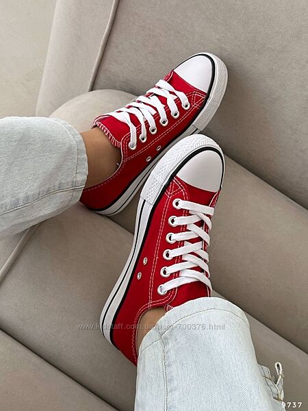 Кеди червоні, взуттєвий текстиль