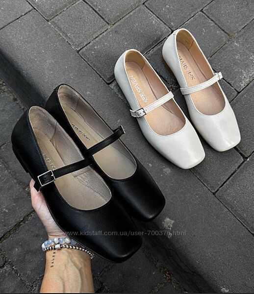 Туфлі, натуральна шкіра, чорні/беж