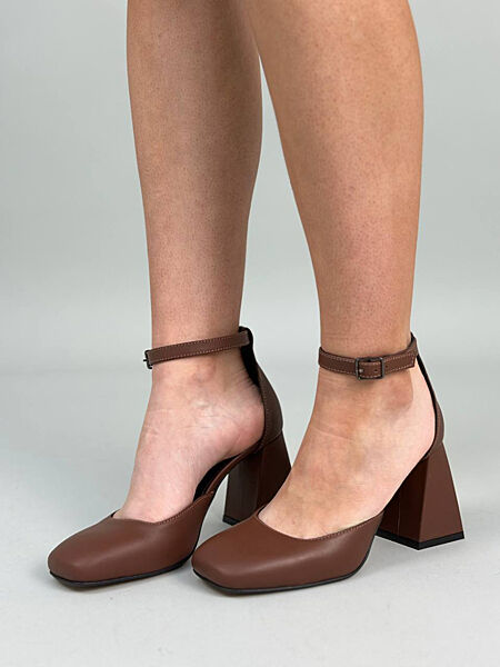 Туфлі, натуральна шкіра, коричневі