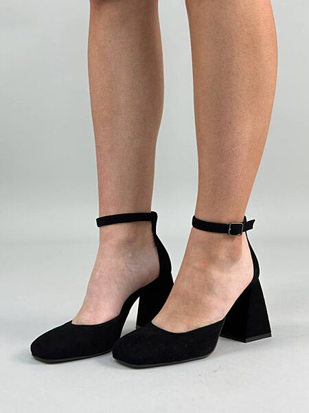 Туфлі, натуральна замша, чорні