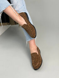 Лофери, натуральна замша, леопардовий принт