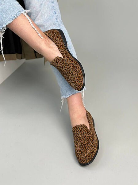 Лофери, натуральна замша, леопардовий принт