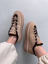 Кеди, натуральна замша, бежеві