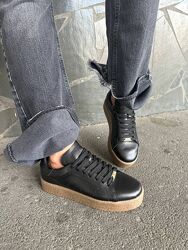 Кеди, натуральна шкіра, чорні