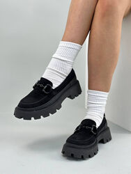 Лофери, натуральна замша, чорні