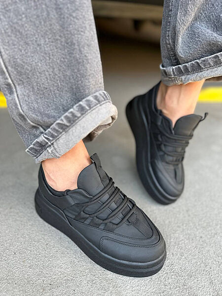 Кеди, натуральна шкіра, чорні матові