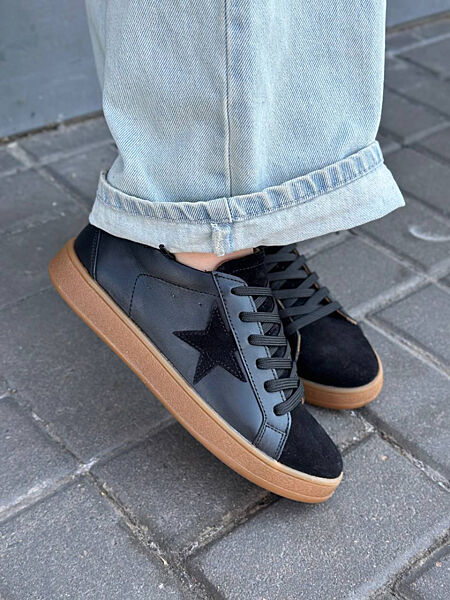 Кеди, натуральна шкіра/замша, чорні