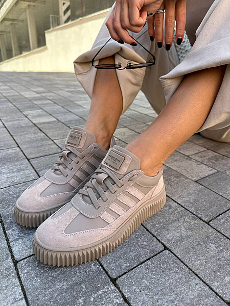 Кеди, натуральна шкіра/замша, бежеві