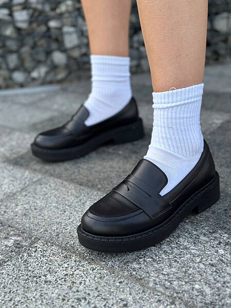 Лофери, натуральна шкіра, чорні