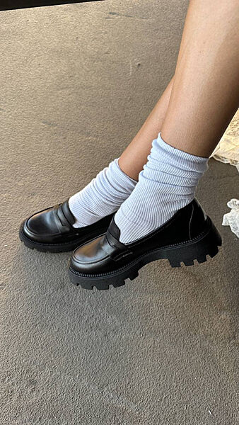 Лофери, натуральна шкіра, чорні