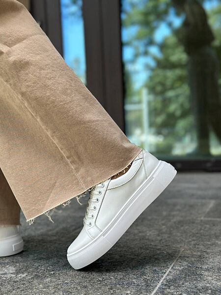 Кеди, натуральна шкіра, білі