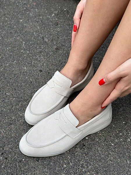 Лофери, натуральна замша, пісочні