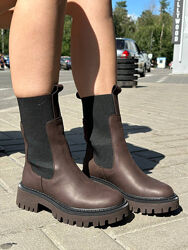 Челсі жіночі з нубуку коричневі демі/зима