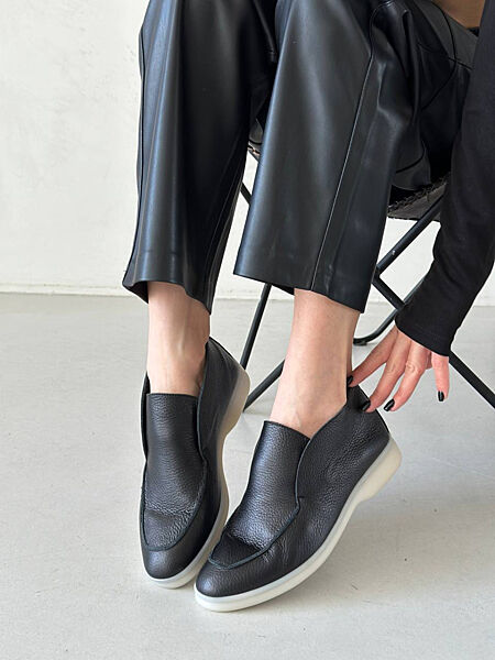 Лофери, натуральна шкіра флотар, чорні