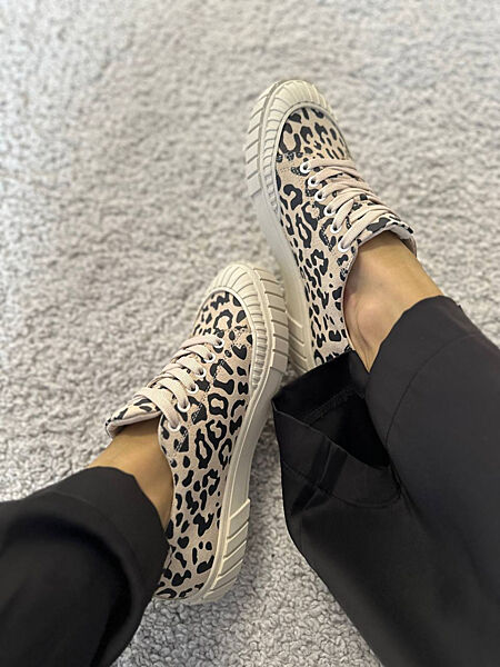 Кеди, натуральна замша, з леопардовим принтом