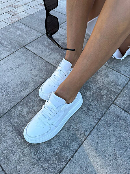 Кеди, натуральна шкіра, білі