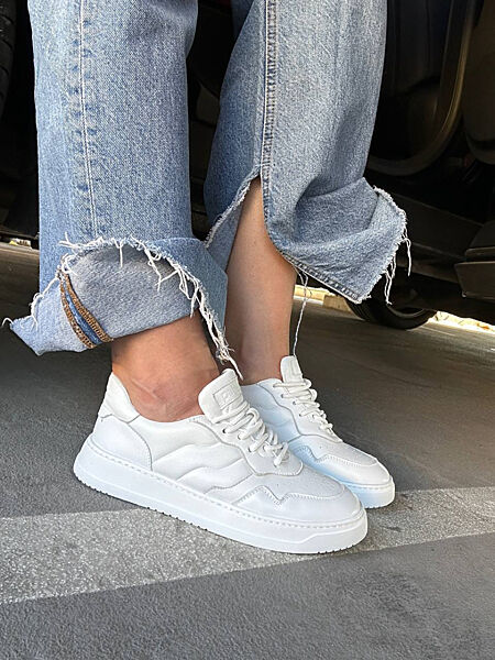 Кеди, натуральна шкіра, білі