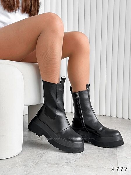 Черевики високі зима Torin, натуральна шкіра/резинка, чорні