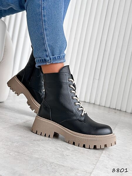 Черевики зима Kiana, натуральна шкіра, чорні