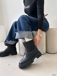 Черевики зимові, натуральна шкіра, чорні