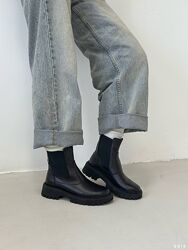 Черевики зимні Jenix, натуральна шкіра/резинка, чорні