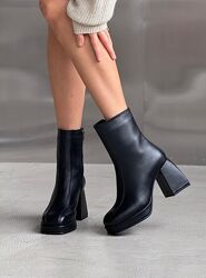 Демі ботильйони NA, натуральна шкіра, чорні