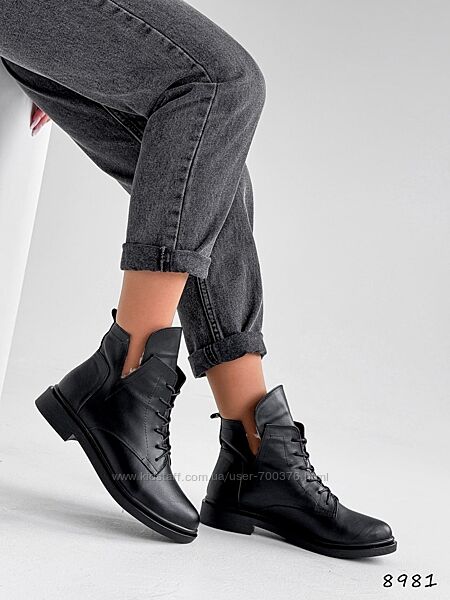 Черевики зима Noviya, натуральна шкіра, чорні